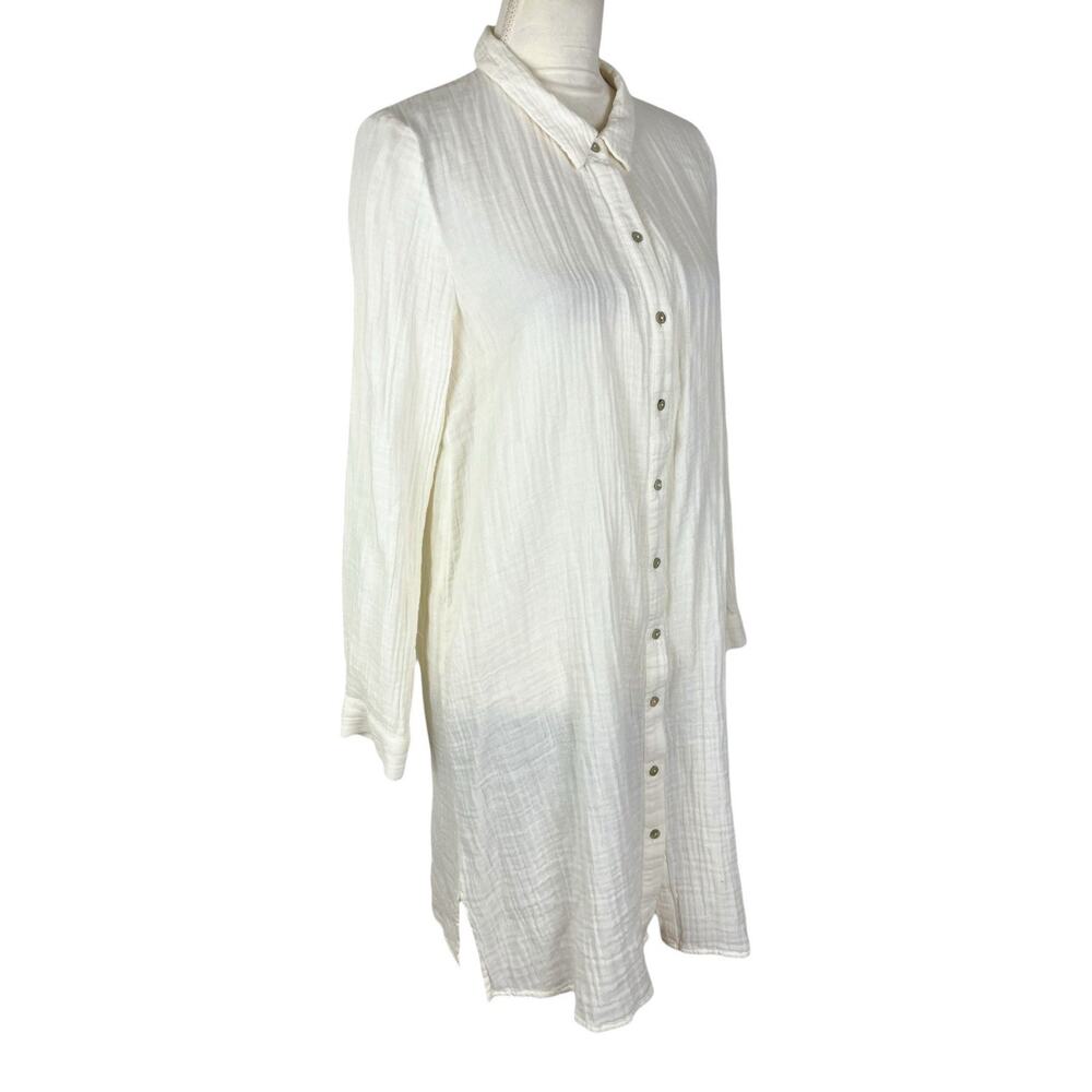 Eileen Fisher Organic Cotton Gauze Shirt Dress Minimalist Capsule Size PM NWT - Picture 3 of 8